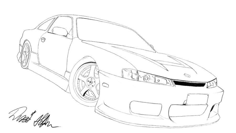 Nissan silvia drawing #9
