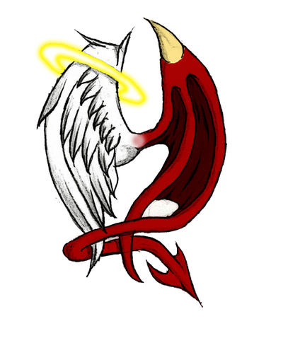 Demonic Angel Tattoos on Angel Vs  Demon By  Xxblood Puppetxx On Deviantart