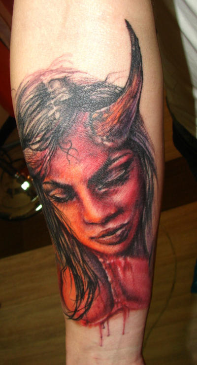 devil girl by ~Rublev-tattoo on deviantART