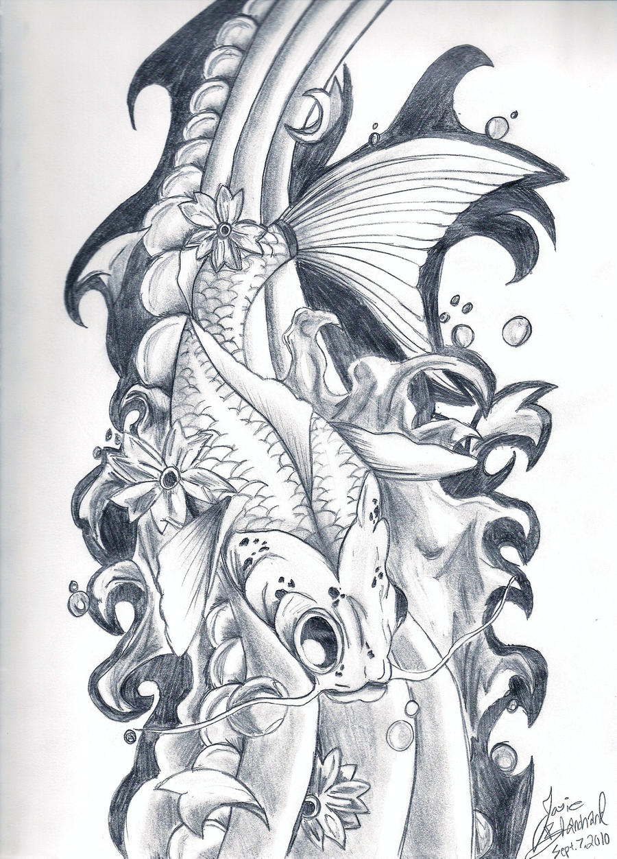 koi fish tattoo design by