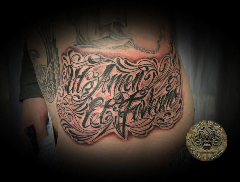 chicano script latin Tattoo by