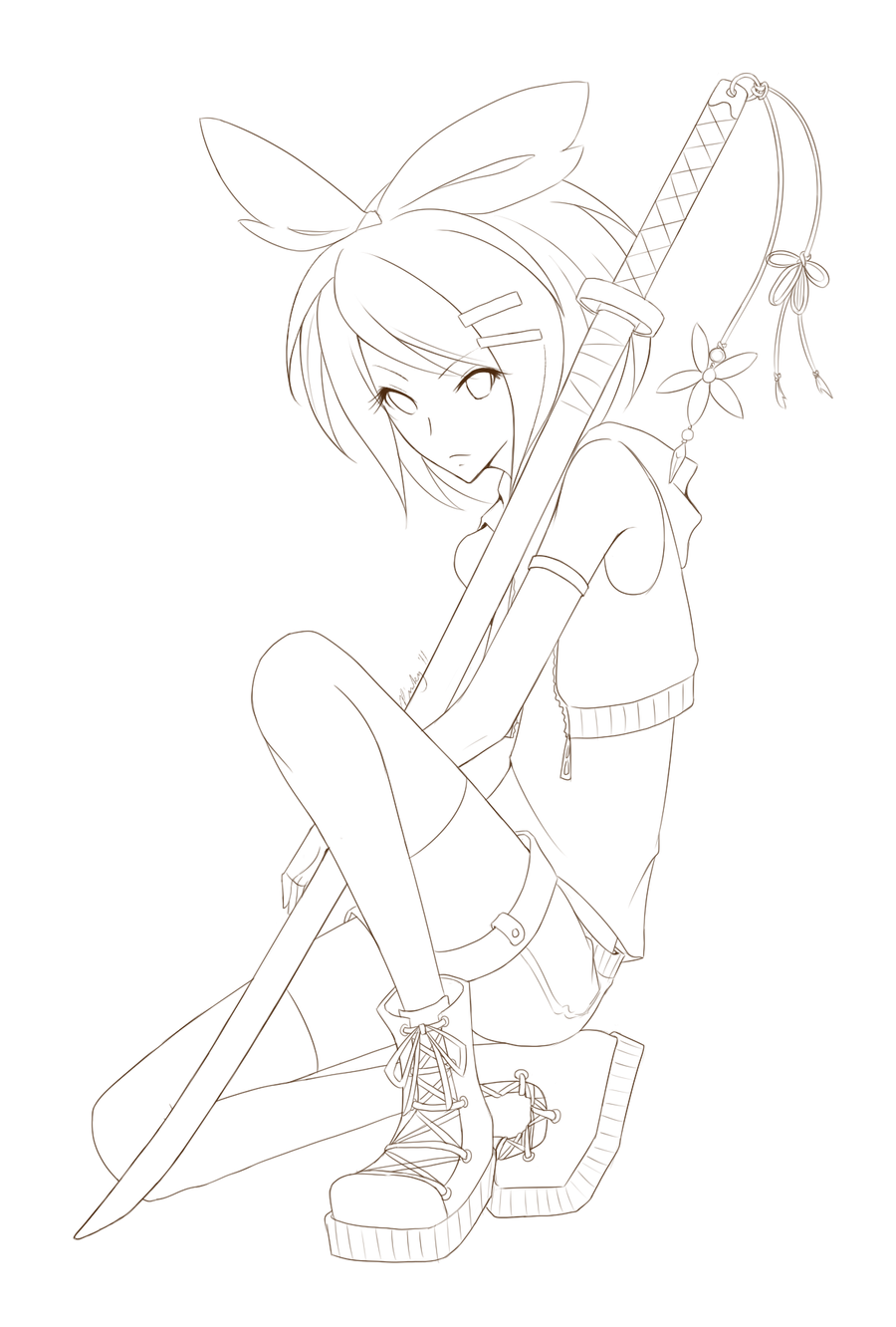kagamine rin coloring pages - photo #8
