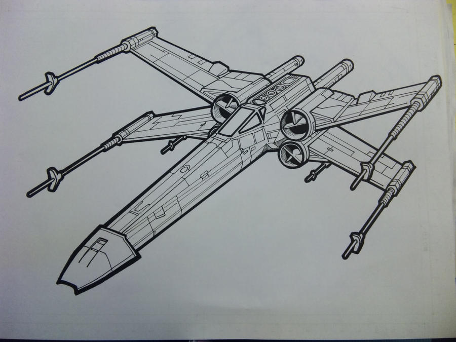 X-wing lineart by Yumezaka on DeviantArt