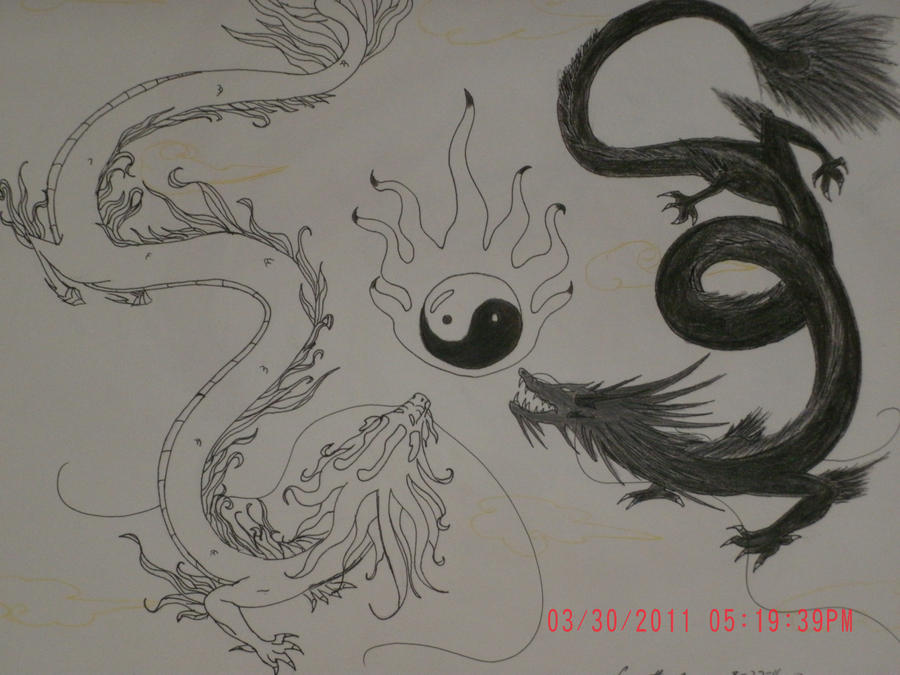 Black And White Drawings Of Dragons. The Black and White Dragons by