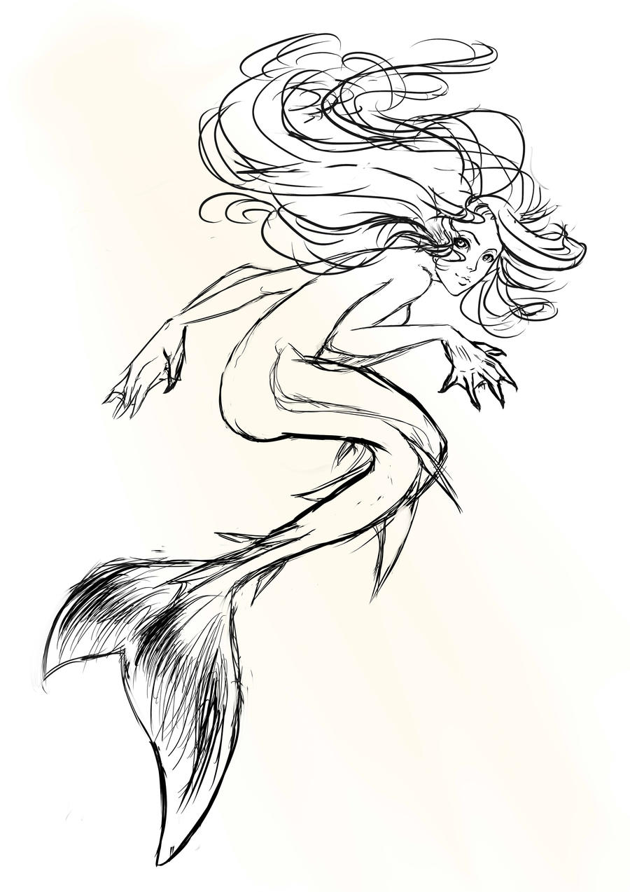 Mermaid Sketch by saalenn on DeviantArt