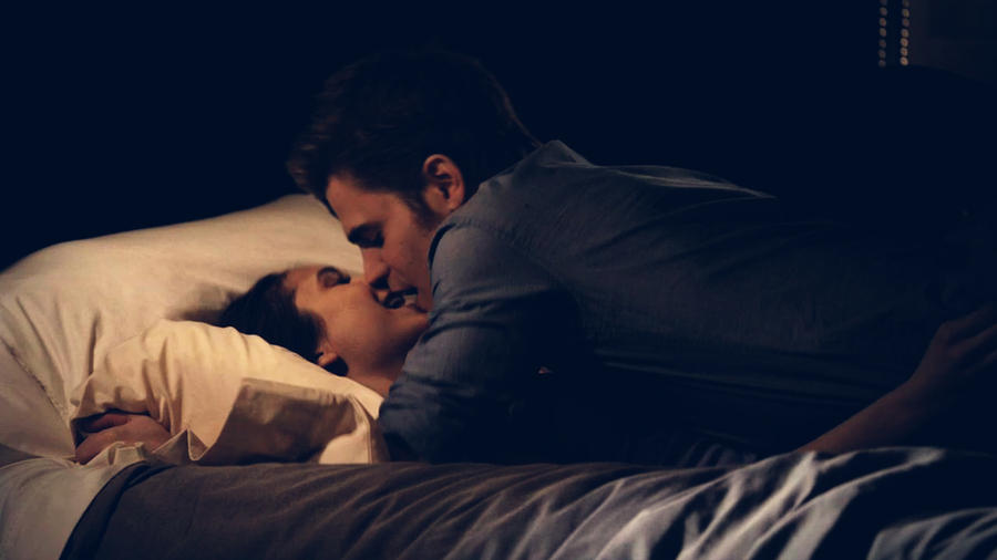 stelena kiss in bed "5 minutes.." by Laura7639 on DeviantArt