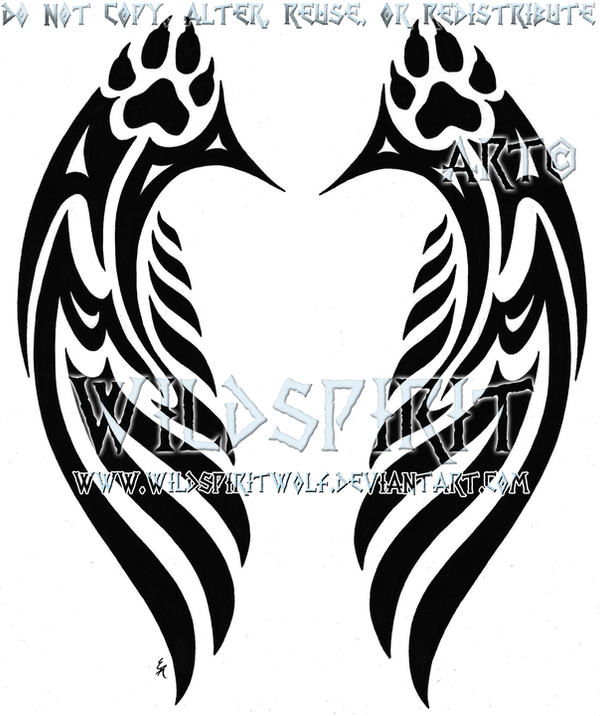 Pawprint Tribal Wings Tattoo by WildSpiritWolf on deviantART
