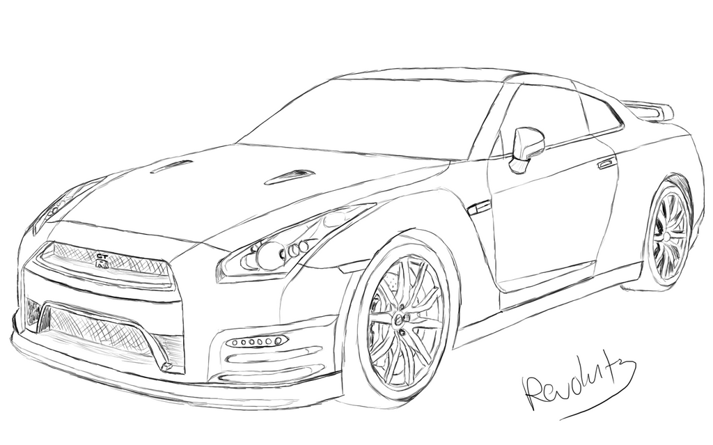 Nissan gtr sketch #6