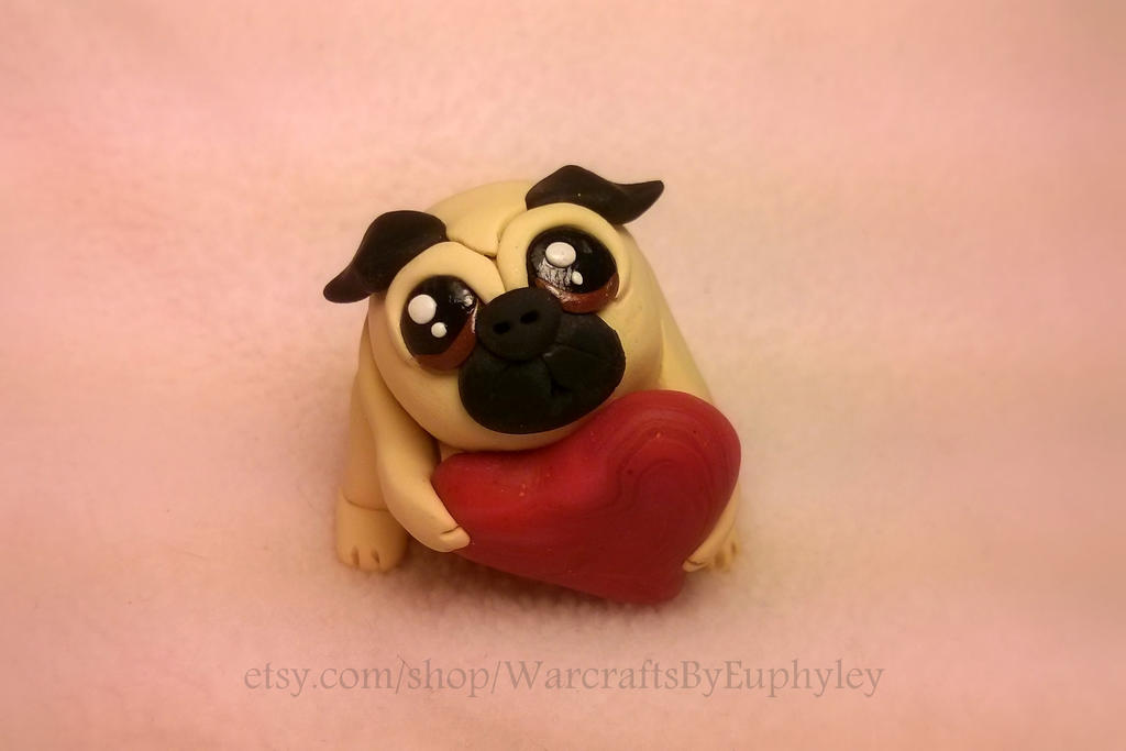 Polymer Clay Valentine Pug by Euphyley on DeviantArt