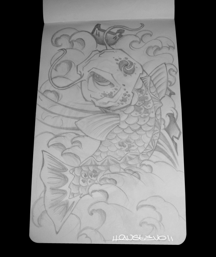 Koi tattoo sketch koi fish sketches