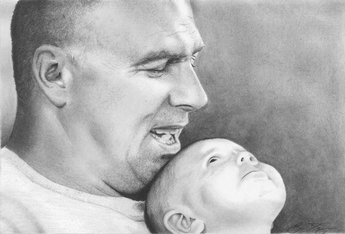Proud Father Pencil Drawing by golfiscool