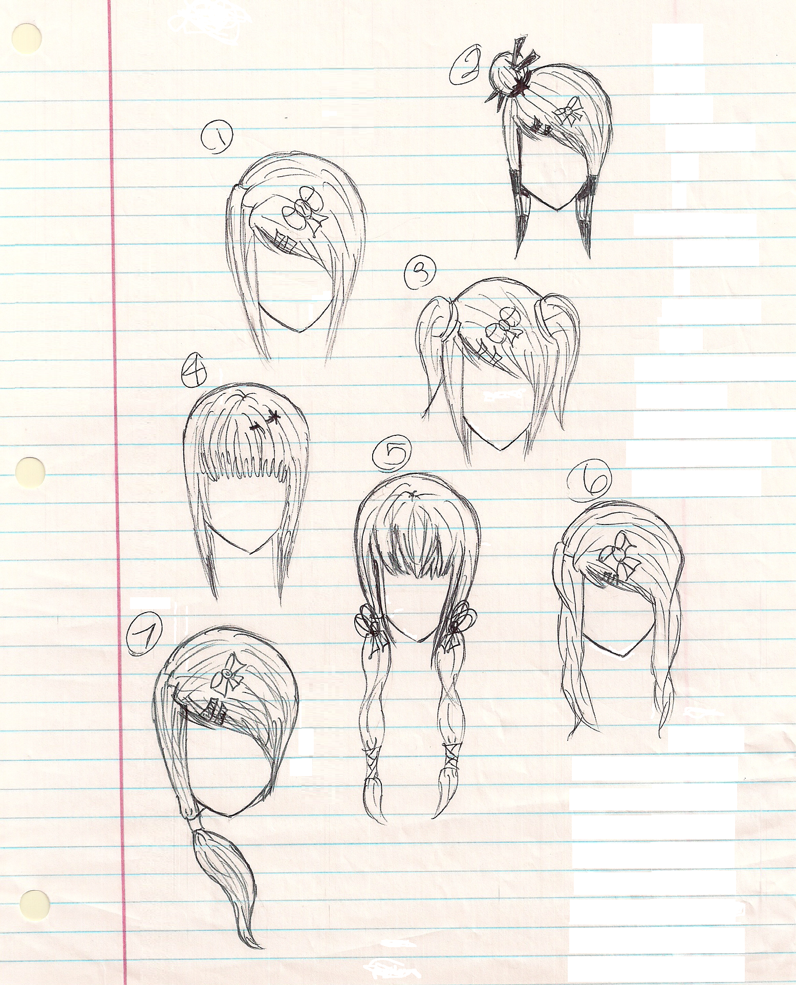 anime hairstyles by plmethvin manga anime traditional media drawings ...