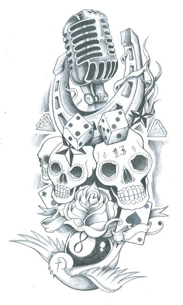 old school skull tattoo