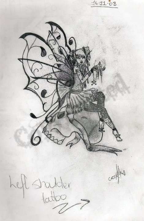 Dark Fairy Tattoo Design by
