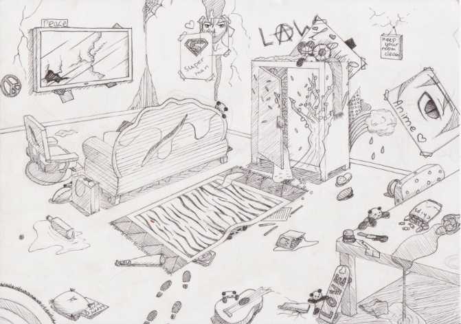 Messy Bedroom Drawing Messy room. by amysshizzle