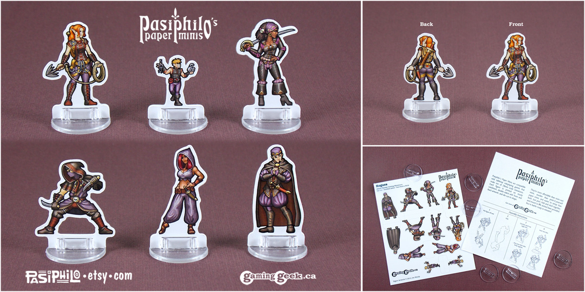 Rogues 28mm 2D Fantasy Gaming Miniatures by Pasiphilo's Paper Minis