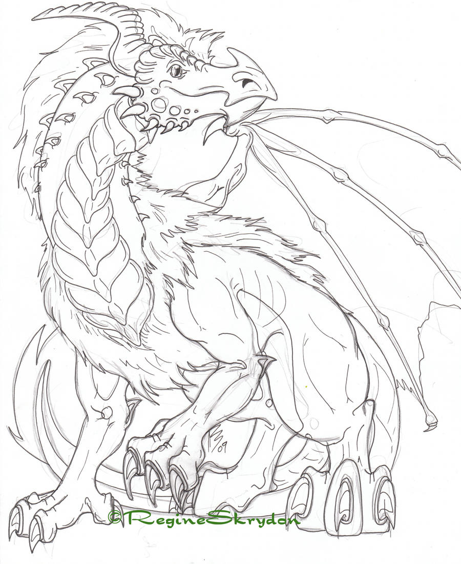 Detailed coloring pages for adults Detailed dragon