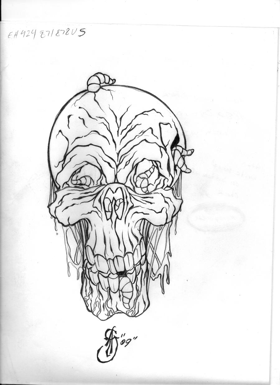 skull tattoo flash art