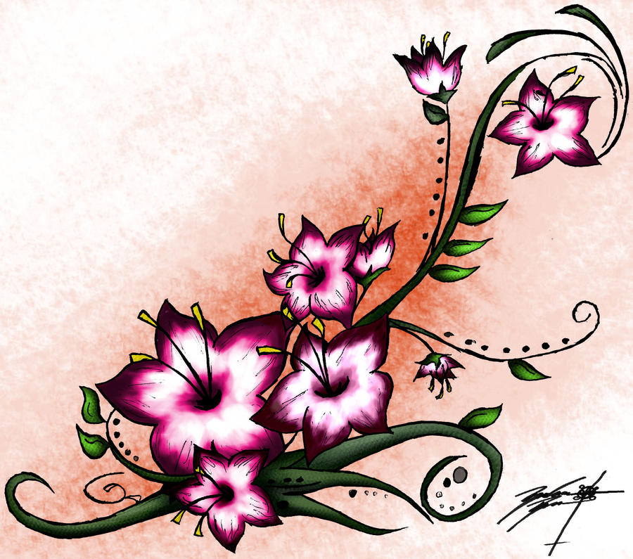 Cherry Blossom Henna Tattoo 2 | Flower Tattoo