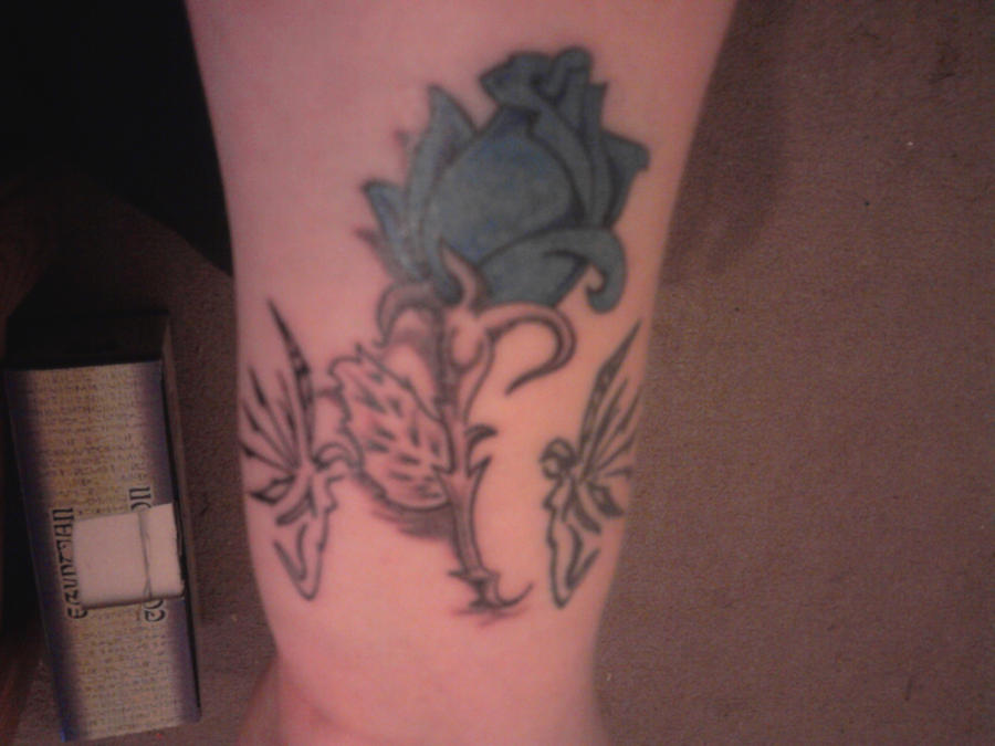 My Faerie and Blue Rose Tattoo by ~rachel90210 on deviantART
