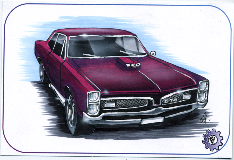 67 PONTIAC GTO sketch card by chrisfurguson on deviantART