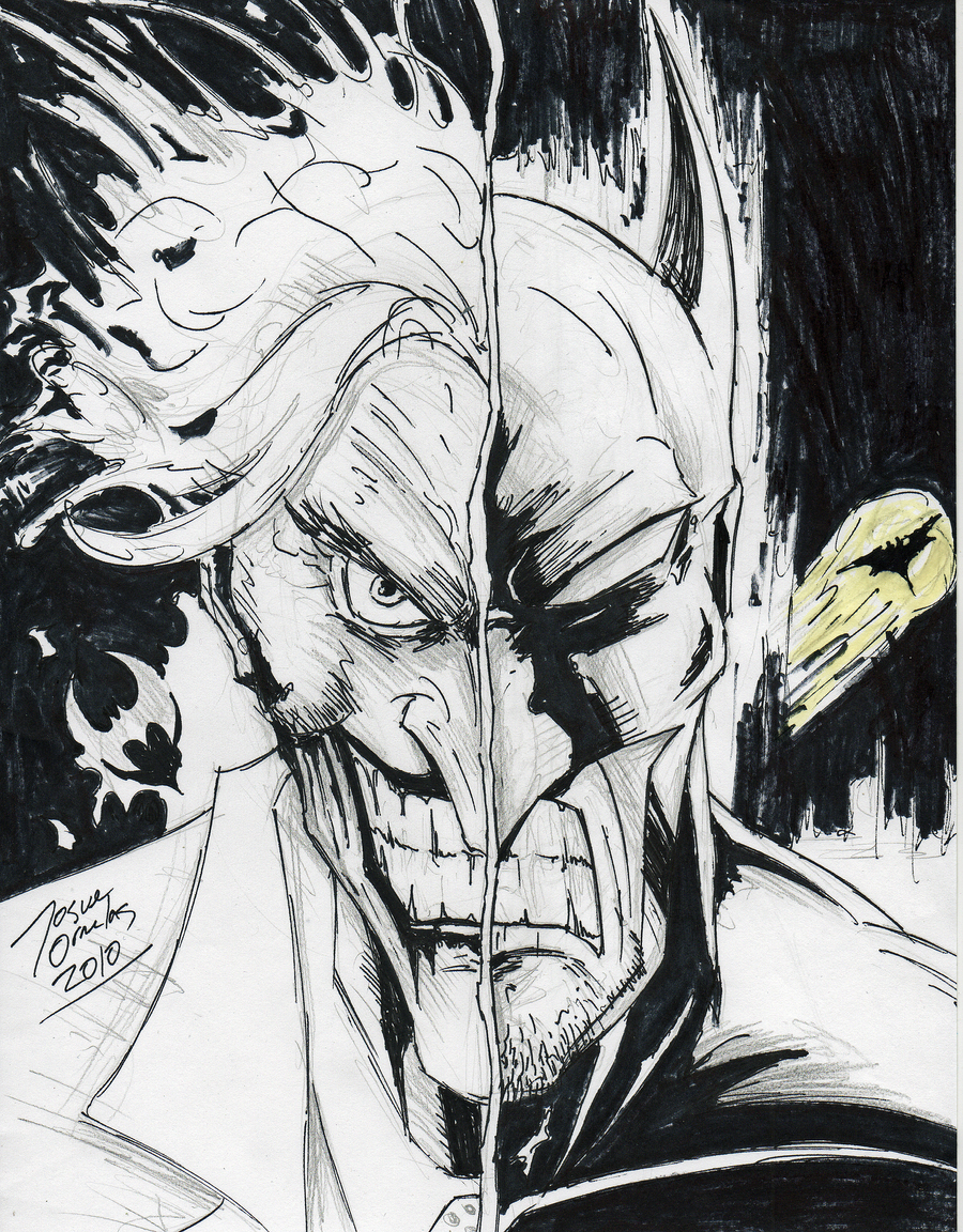 Batman Joker - Two Face sketch by BIG-D-ARTiZ