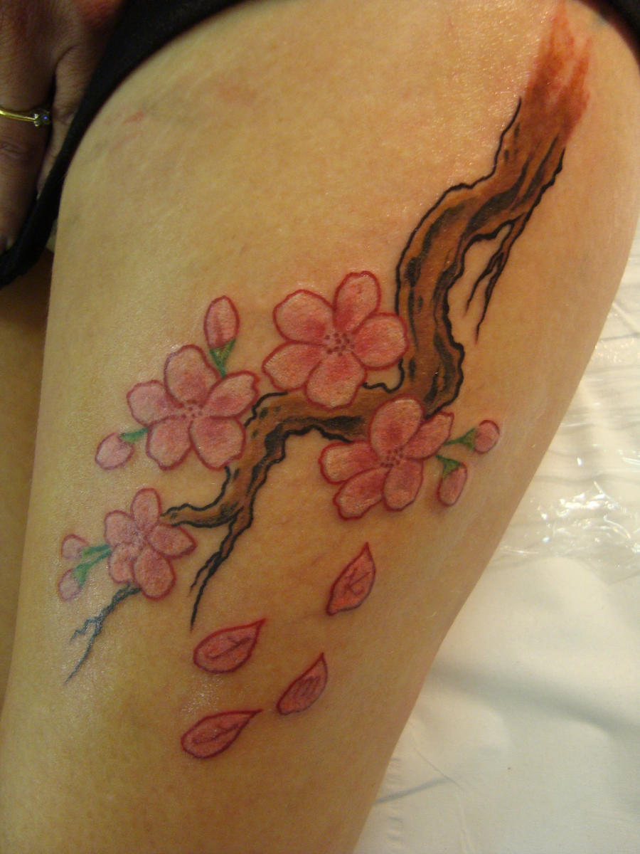 cherry blossom tree tattoo by