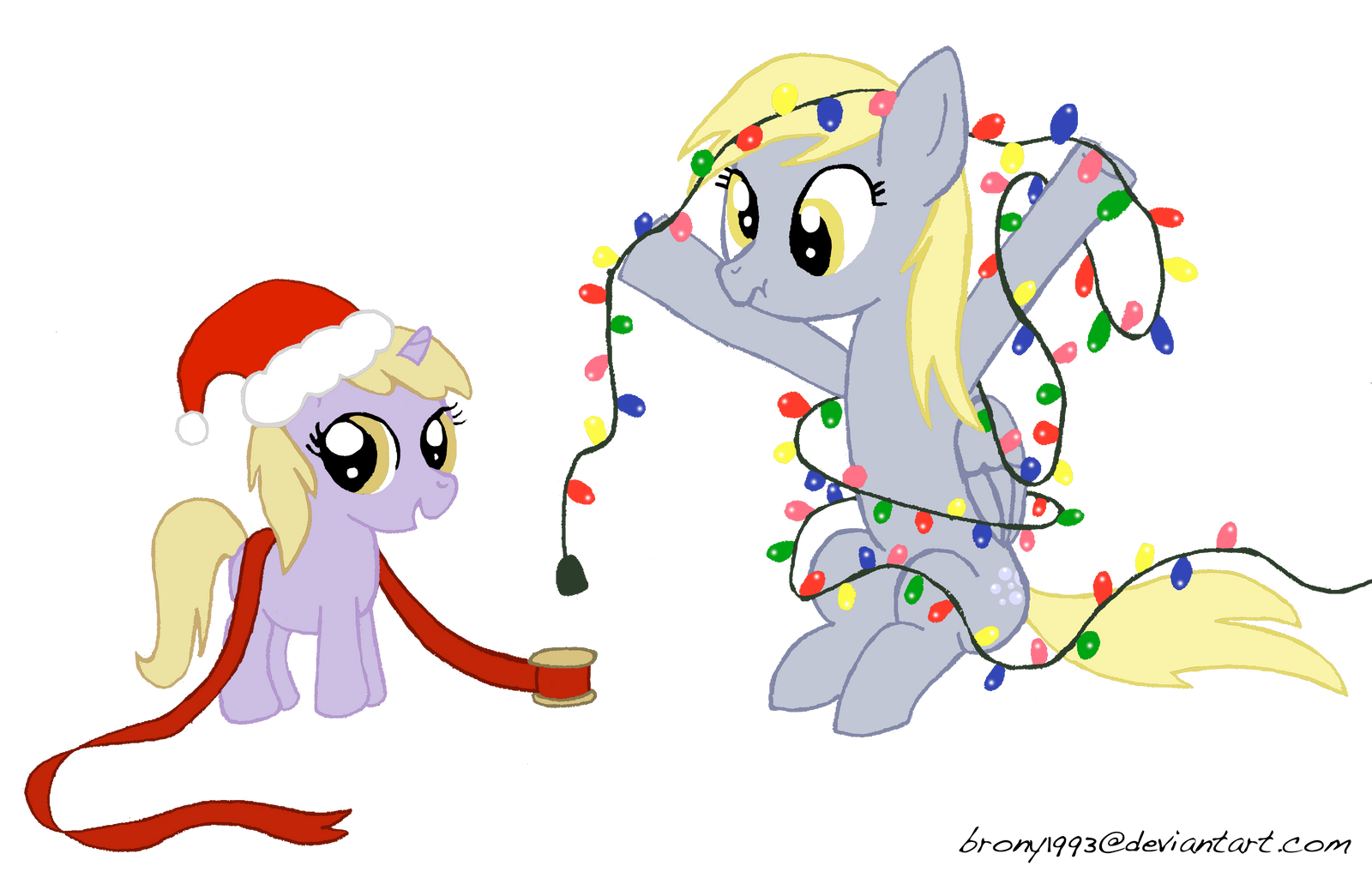 derpy_and_dinky__s_christmas_lights_by_b