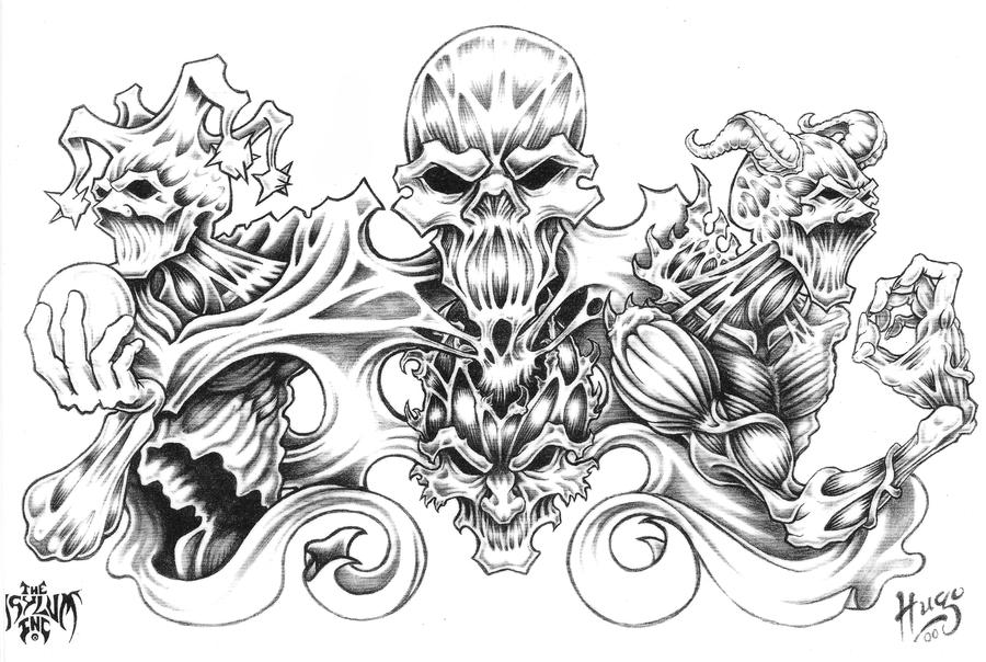 Demon Skull Tattoo Designs