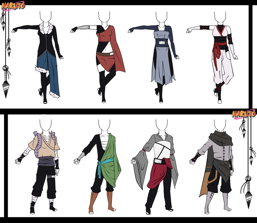 Naruto Adoptable Outfit Set 12 - Closed by Orangenbluete