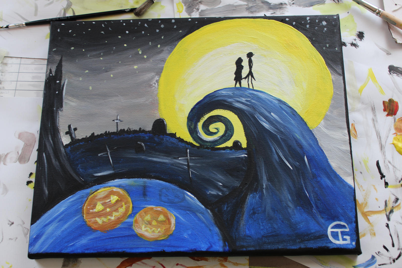 nightmare before christmas by akioxx fan art traditional art paintings ...