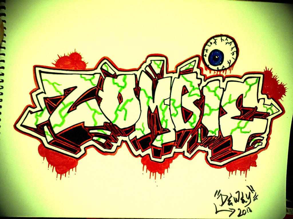 Zombie Graffiti by LilWolfieDewey on DeviantArt