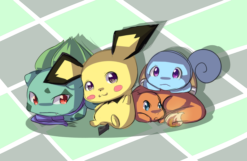 kanto_starters____and_pichu_by_antares25-d6ub8f0.png
