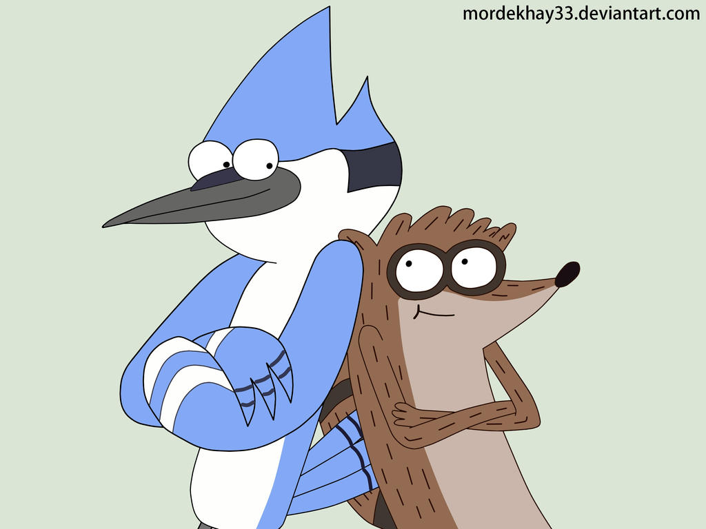 Mordecai and Rigby and Baby ducks by OysteIce on DeviantArt
