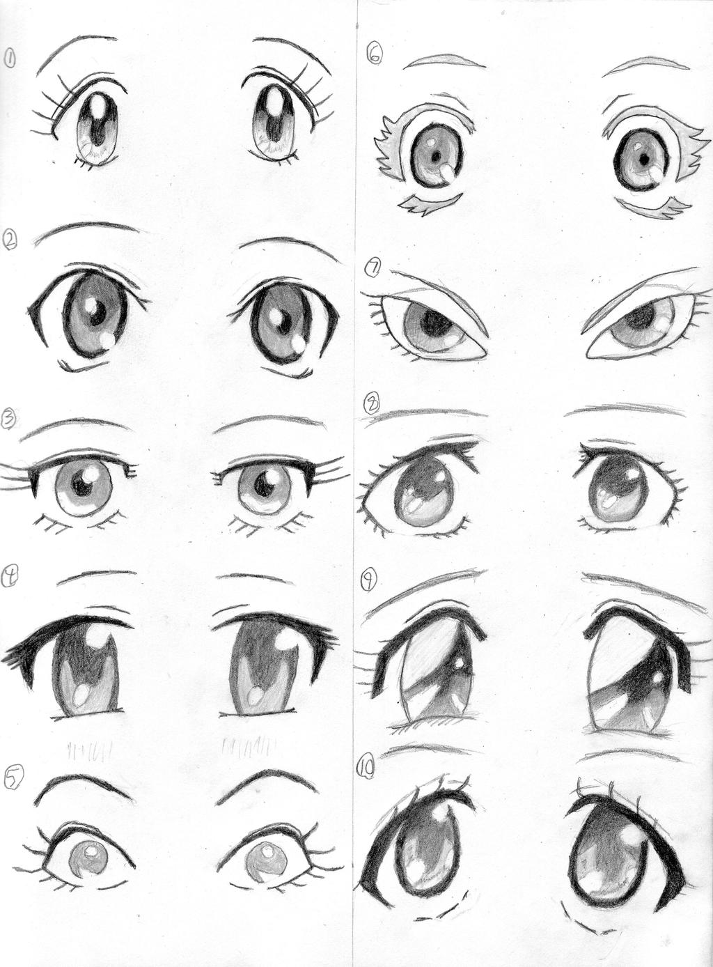 Happy Anime Male Eyes Coloring Pages