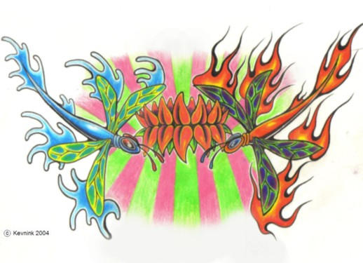 dragonfly fire and water - dragonfly tattoo