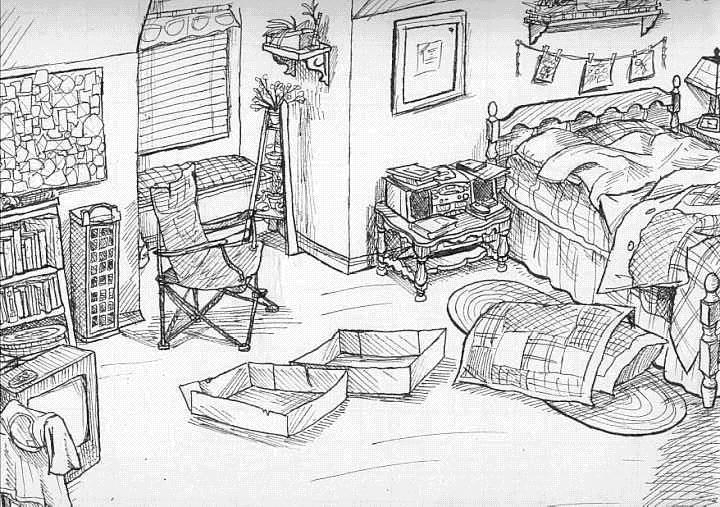 Bedroom Drawing My bedroom drawing by