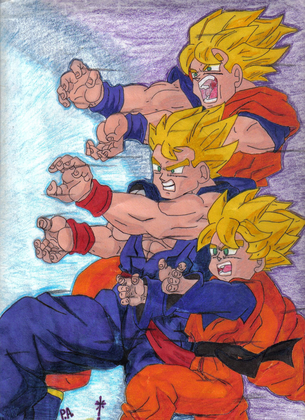 SS1 Goku, Gohan, and Goten by kagamutora on DeviantArt