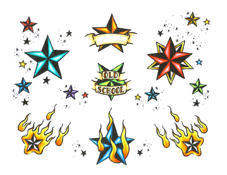 star tattoo nautical star flash page 01