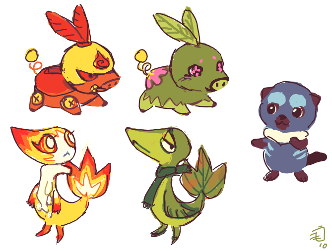 Pokemon black and white starters are awesome
