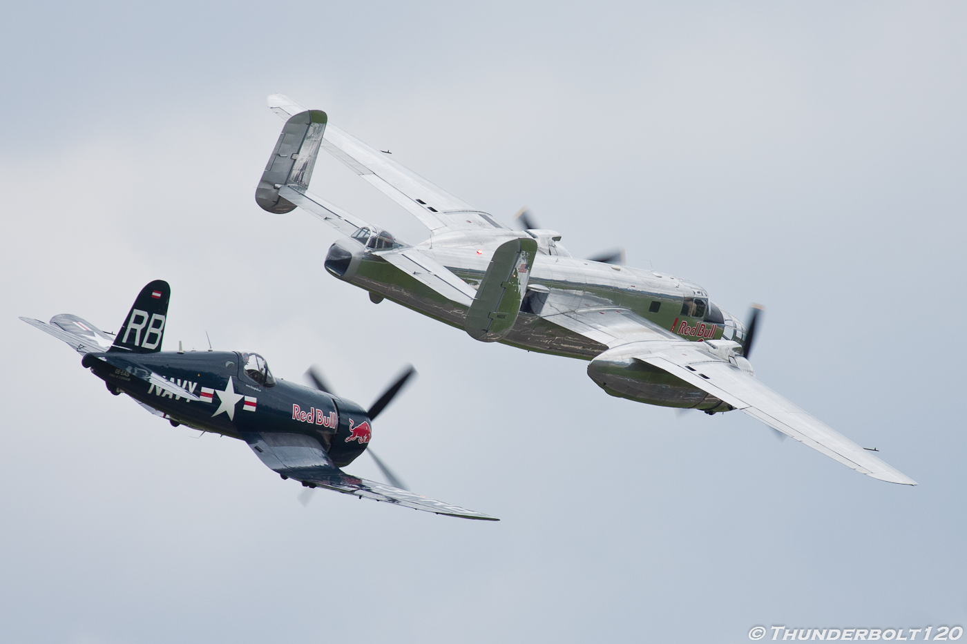 B-25J and F4U