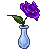 lt purple Rose in teardrop crystal vase dewless