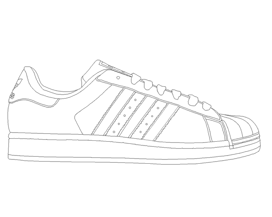Adidas Shoe Template Sketch Coloring Page