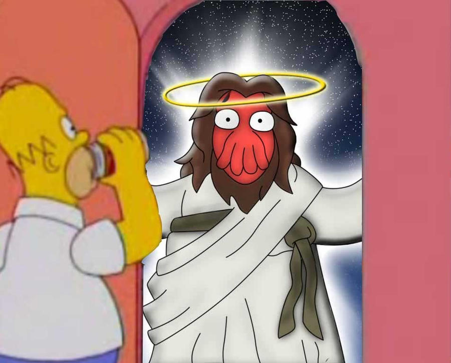 Zoidberg Jesus drops by Homers house by NightFall092591 on ...
