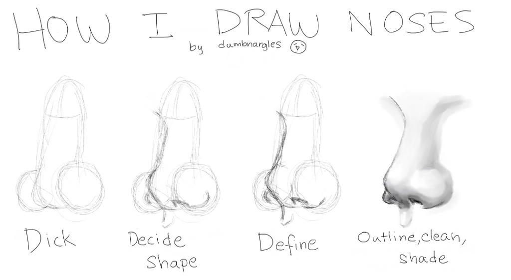 How I draw noses by dumbnargles on DeviantArt