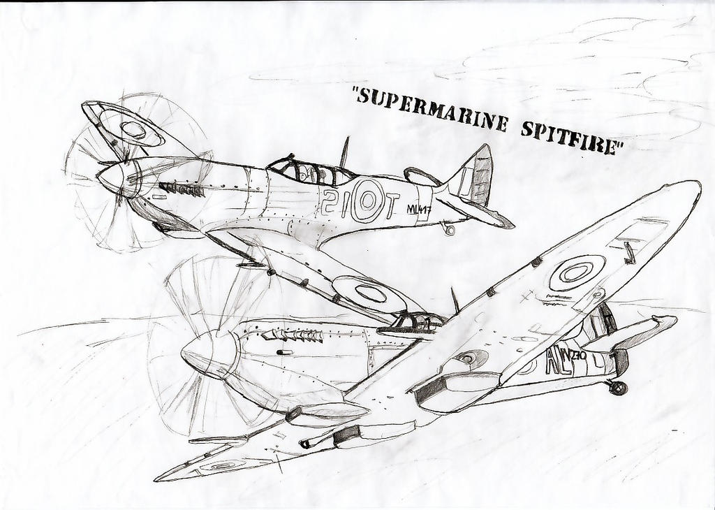 Spitfire Pencil Coloring Pages