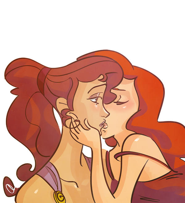 Cartoon girls kissing