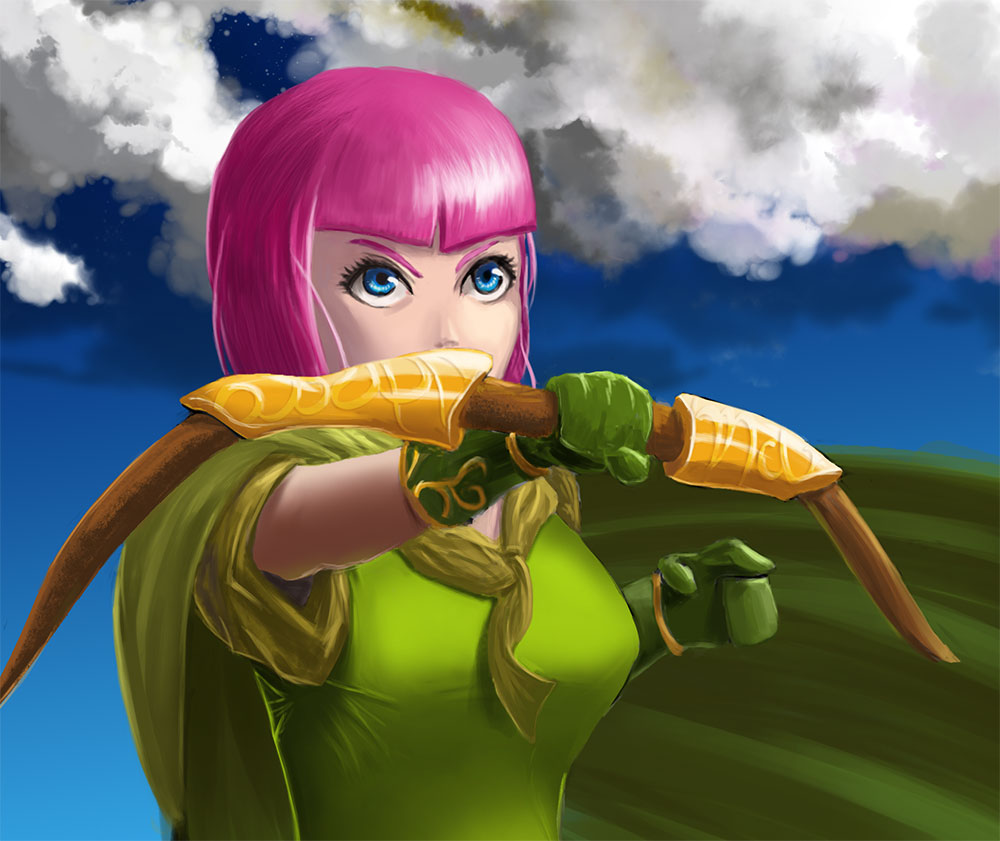 clash of clans archer queen anime