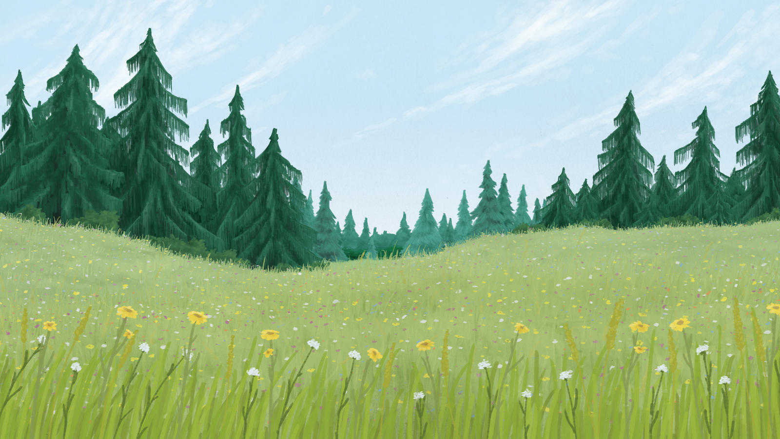 Animation Background - Meadow by nickagneta on DeviantArt